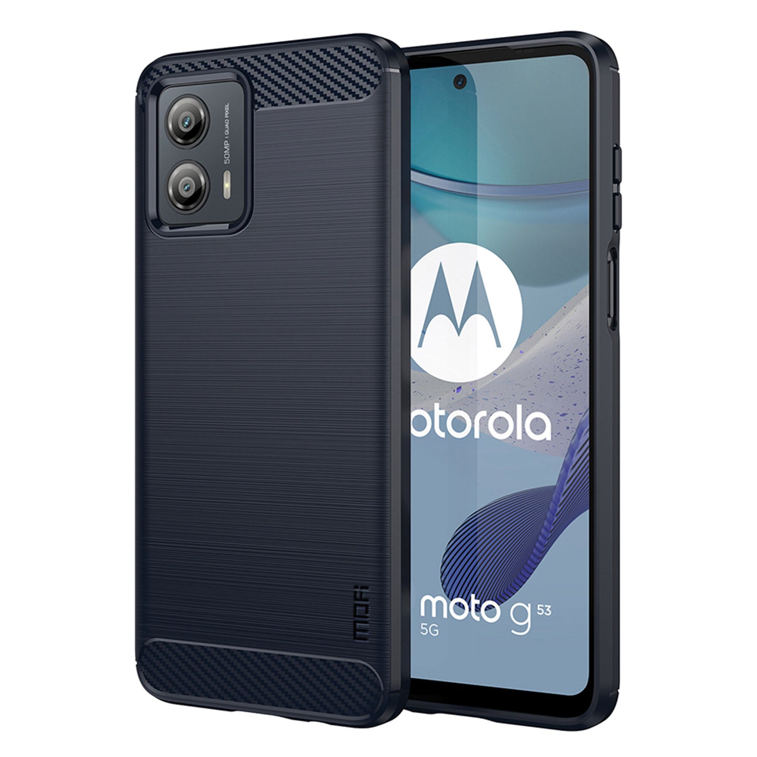 MOFI JK TPU Series-1 for Motorola Moto G53 5G Carbon Fiber Cell Phone Case Brushed TPU Back Cover MOFI JK TPU Series-1 for Motorola Moto G53 5G Carbon Fiber Cell Phone Case Brushed TPU Back Cover